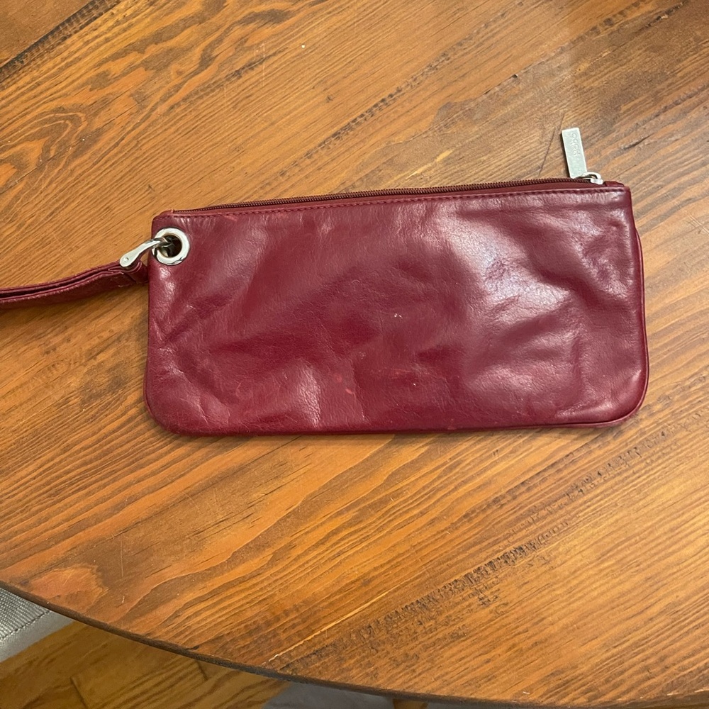 HOBO Burgundy Leather Wristlet